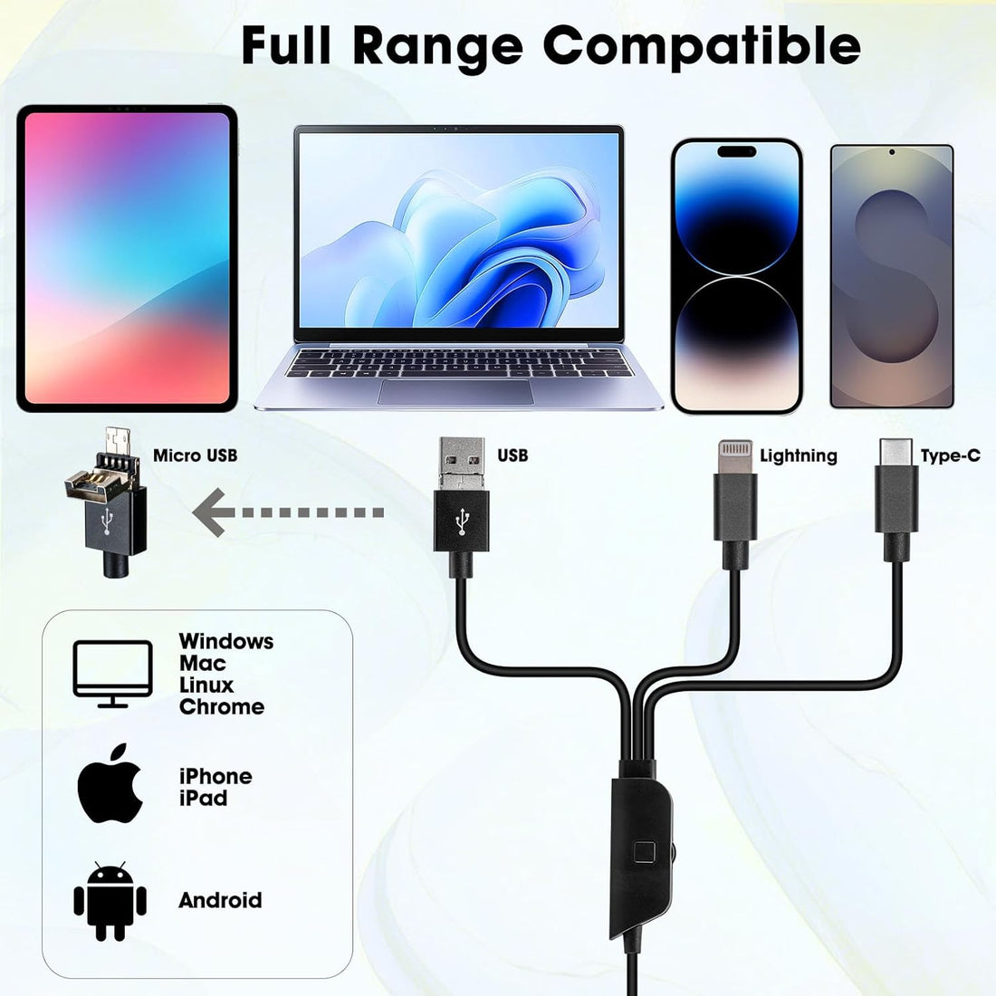 Full HD 1080P USB Digital Microscope Camera for Iphone/Ipad Android PC, 50-1000X High Definition Portable Handheld Microscope with Light for Coin Plants Trichome Soldering Skin Scalp